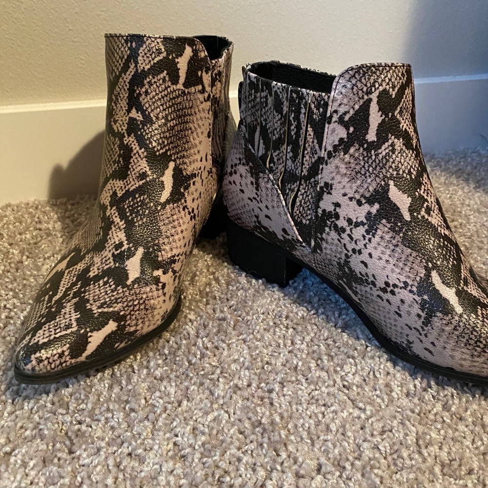 Snake Print Booties
